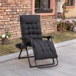 Chaise Stationnaire Outsunny à Posture Zéro-gravité En Métal Noir Avec Coussin De Siège Noir 7 Chaise Stationnaire Outsunny à Posture Zéro-gravité En Métal Noir Avec Coussin De Siège Noir -Outsunny 330979359 AlternateImage1 l