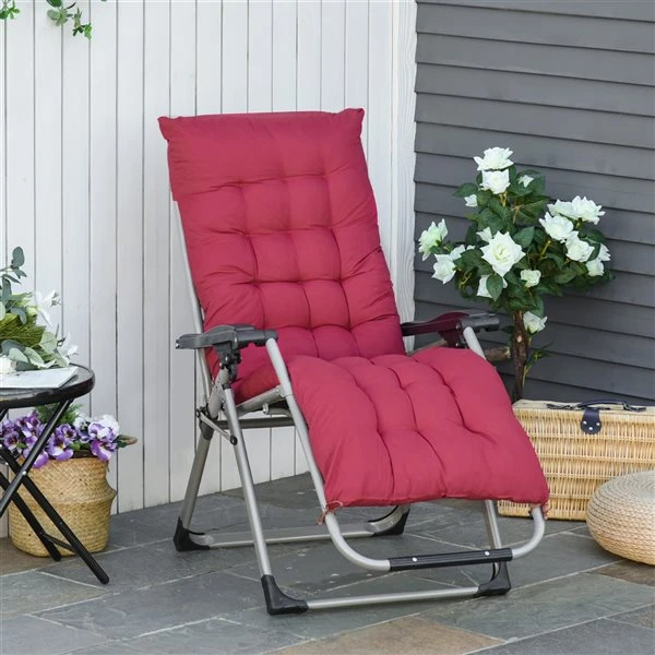 Chaise Stationnaire Outsunny à Posture Zéro-gravité En Métal Gris Pâle Avec Coussin De Siège Rose 4 Chaise Stationnaire Outsunny à Posture Zéro-gravité En Métal Gris Pâle Avec Coussin De Siège Rose – Image 2