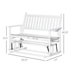 Banc Coulissant Pour L'extérieur Par Outsunny En Bois Blanc Pour 2 Personnes 8 Banc Coulissant Pour L'extérieur Par Outsunny En Bois Blanc Pour 2 Personnes -Outsunny 330979362 AlternateImage2 l