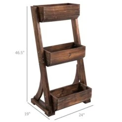 Planche De Jardin Rectangulaire Surélevée En Bois Brun Par Outsunny à 3 Niveaux De 46,5 po -Outsunny 330979380 AlternateImage2 l