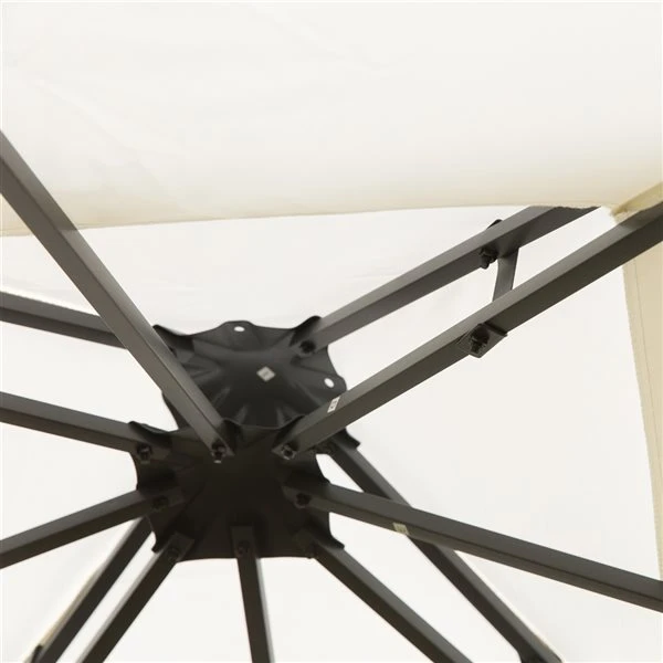 Abri De Jardin Permanent Outsunny En Métal Blanc Carré Avec Toit En Polyester De 9,7 Pi X 9,7 Pi 6 Abri De Jardin Permanent Outsunny En Métal Blanc Carré Avec Toit En Polyester De 9,7 Pi X 9,7 Pi – Image 4