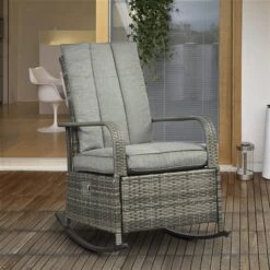 Chaise Berçante Inclinable Outsunny En Métal Et Osier Gris Avec Coussin De Siège Gris 7 Chaise Berçante Inclinable Outsunny En Métal Et Osier Gris Avec Coussin De Siège Gris -Outsunny 330979394 AlternateImage1 l