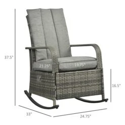 Chaise Berçante Inclinable Outsunny En Métal Et Osier Gris Avec Coussin De Siège Gris 8 Chaise Berçante Inclinable Outsunny En Métal Et Osier Gris Avec Coussin De Siège Gris -Outsunny 330979394 AlternateImage2 l