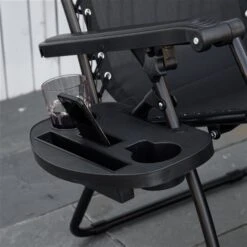 Chaises Stationnaires Outsunny à Posture Zéro-gravité En Métal Noir Avec Siège En Maille Noir, Ensemble De 2 -Outsunny 330979408 AlternateImage3 l