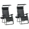 Chaises Stationnaires Outsunny à Posture Zéro-gravité En Métal Noir Avec Siège En Maille Noir, Ensemble De 2 -Outsunny 330979408 MainImage 001 l