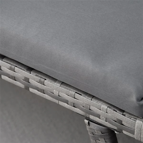 Causeuse Pour L'extérieur En Rotin Par Outsunny Avec Coussins Gris Et Cadre En Acier 6 Causeuse Pour L'extérieur En Rotin Par Outsunny Avec Coussins Gris Et Cadre En Acier – Image 4