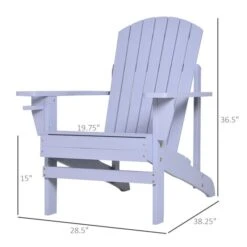 Chaise Adirondack Outsunny Stationnaire En Bois Gris Avec Siège à Lattes -Outsunny 330979446 AlternateImage2 l
