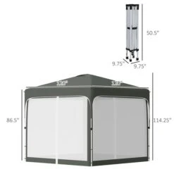 Abri-soleil Escamotable Gris Foncé De 10 Pi X 10 Pi Par Outsunny Avec Sac De Transport Inclus -Outsunny 330979451 AlternateImage2 l