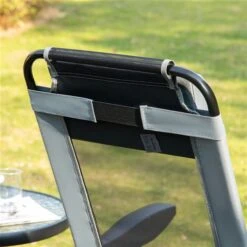 Chaises Inclinables Stationnaires Outsunny En Métal Noir Avec Siège En Maille Gris, Ensemble De 4 -Outsunny 330979457 AlternateImage3 l