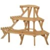 Support Pour Plantes En Demi-lune En Bois Brun Par Outsunny à 3 Niveaux De 24 po -Outsunny 330979462 MainImage 001 l