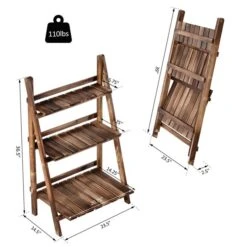 Support Pour Plantes Rectangulaire En Bois Brun Par Outsunny à 3 Niveaux De 36,75 po -Outsunny 330979483 AlternateImage2 l