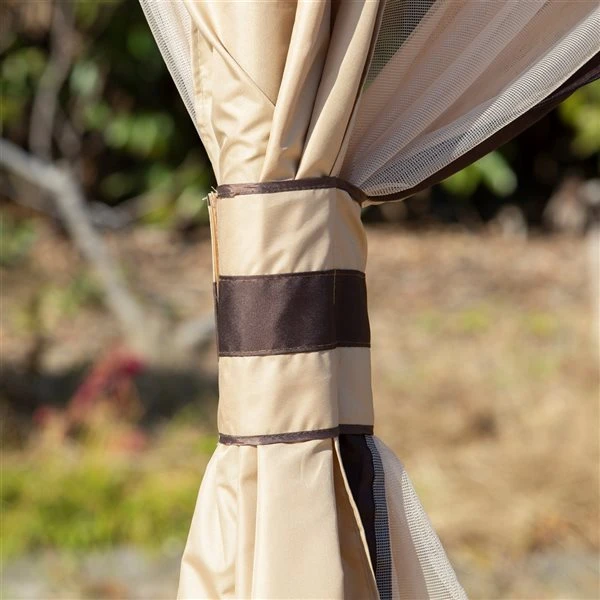 Abri De Jardin Permanent Outsunny En Métal Beige Rectangulaire Avec Toit En Polyester De 12 Pi X 9,8 Pi 6 Abri De Jardin Permanent Outsunny En Métal Beige Rectangulaire Avec Toit En Polyester De 12 Pi X 9,8 Pi – Image 4