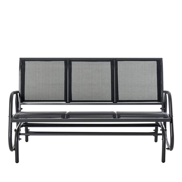 Banc Coulissant Pour L'extérieur Par Outsunny En Acier Noir Pour 3 Personnes 6 Banc Coulissant Pour L'extérieur Par Outsunny En Acier Noir Pour 3 Personnes – Image 4