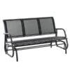 Banc Coulissant Pour L'extérieur Par Outsunny En Acier Noir Pour 3 Personnes -Outsunny 330979497 MainImage 001 l