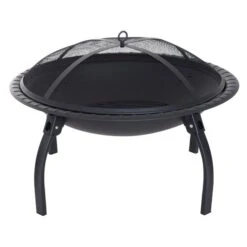 Foyer Extérieur Au Bois De 28 po Par Outsunny En Acier Noir 10 Foyer Extérieur Au Bois De 28 po Par Outsunny En Acier Noir -Outsunny 330979501 AlternateImage5 l