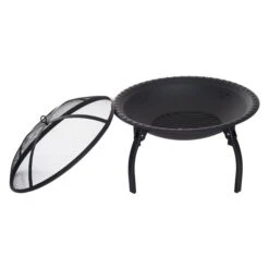 Foyer Extérieur Au Bois De 28 po Par Outsunny En Acier Noir 11 Foyer Extérieur Au Bois De 28 po Par Outsunny En Acier Noir -Outsunny 330979501 AlternateImage6 l