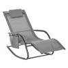 Chaise Berçante Inclinable Outsunny En Métal Noir Avec Siège En Maille Gris -Outsunny 330979505 MainImage 001 l