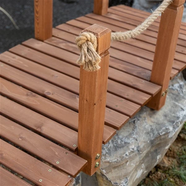 Pont De Jardin En Cèdre Orange Par Outsunny De 4,98 pi 7 Pont De Jardin En Cèdre Orange Par Outsunny De 4,98 pi – Image 5