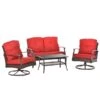 Ensemble De Mobilier Extérieur En Plastique Par Outsunny Avec Coussin Rouge, 4 Pièces 2 Ensemble De Mobilier Extérieur En Plastique Par Outsunny Avec Coussin Rouge, 4 Pièces -Outsunny 330979535 MainImage 001 l