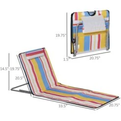 Chaises De Plage Pliables Outsunny Multicolores, Ensemble De 2 8 Chaises De Plage Pliables Outsunny Multicolores, Ensemble De 2 -Outsunny 330979538 AlternateImage2 l