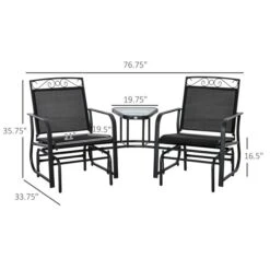Berceuse Extérieure En Métal Par Outsunny Avec Table Basse, Ens. De 3 9 Berceuse Extérieure En Métal Par Outsunny Avec Table Basse, Ens. De 3 -Outsunny 330979563 AlternateImage2 l
