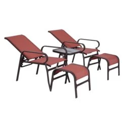 Ensemble De Mobilier Extérieur Rouge En Métal Par Outsunny, 5 Pièces 11 Ensemble De Mobilier Extérieur Rouge En Métal Par Outsunny, 5 Pièces -Outsunny 330979566 AlternateImage4 l