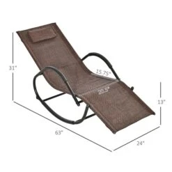 Chaise à Posture Zéro Gravité En Métal Par Outsunny Avec Coussin Brun -Outsunny 330989407 AlternateImage2 l