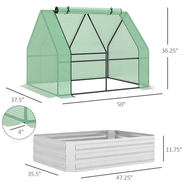 Jardinière Surélevée De 4,2 Pi L. X 3,1 Pi L. X 3 Pi H. Par Outsunny 4 Jardinière Surélevée De 4,2 Pi L. X 3,1 Pi L. X 3 Pi H. Par Outsunny – Image 2