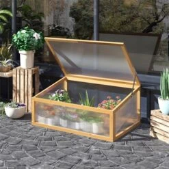 Serre Avec Cadre En Bois De 3 Pi L. X 2 Pi L. X 1,3 Pi H. Par Outsunny -Outsunny 330989412 AlternateImage3 l