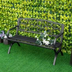 Banc De Jardin Noir Par Outsunny De 50,5 Po X 33,5 Po 8 Banc De Jardin Noir Par Outsunny De 50,5 Po X 33,5 Po -Outsunny 330989420 AlternateImage1 l