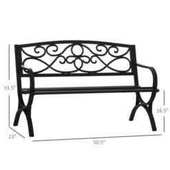 Banc De Jardin Noir Par Outsunny De 50,5 Po X 33,5 Po 9 Banc De Jardin Noir Par Outsunny De 50,5 Po X 33,5 Po -Outsunny 330989420 AlternateImage2 l