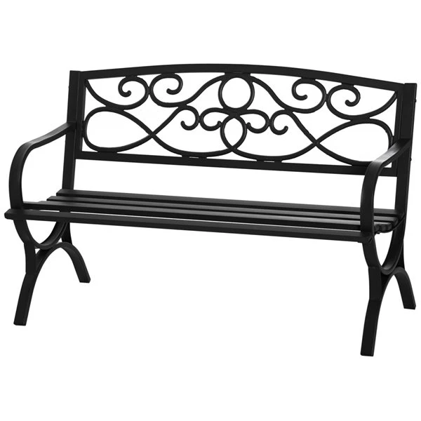 Banc De Jardin Noir Par Outsunny De 50,5 Po X 33,5 Po 3 Banc De Jardin Noir Par Outsunny De 50,5 Po X 33,5 Po