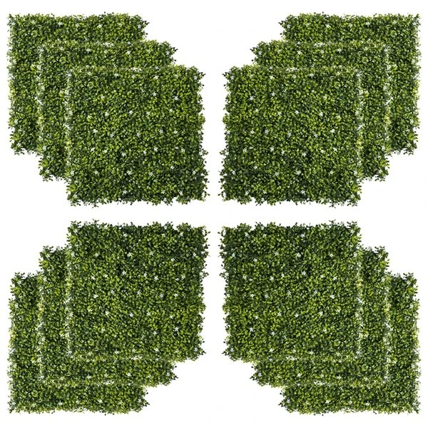 Panneaux De Buis Artificiels Verts De 20 Po X 20 Po Par Outsunny, 12 Pièces 3 Panneaux De Buis Artificiels Verts De 20 Po X 20 Po Par Outsunny, 12 Pièces
