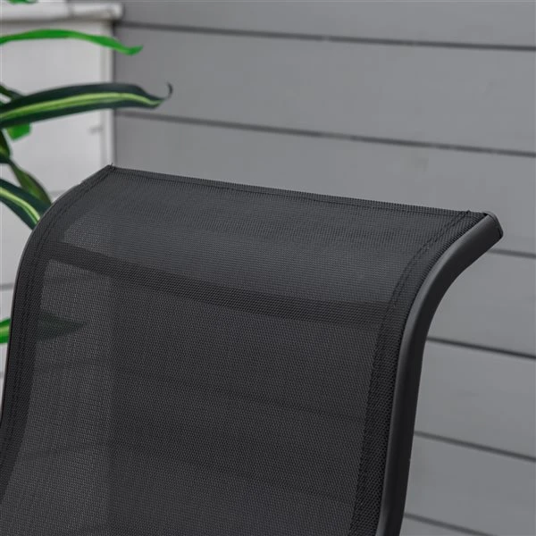 Fauteuil Coulissant En Métal Par Outsunny Avec Siège En Maille Noire 6 Fauteuil Coulissant En Métal Par Outsunny Avec Siège En Maille Noire – Image 4