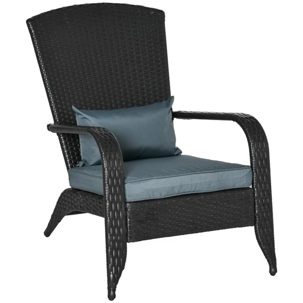 Chaise Adirondack Stationnaire Par Outsunny En Métal Et En Rotin Avec Coussin Gris 3 Chaise Adirondack Stationnaire Par Outsunny En Métal Et En Rotin Avec Coussin Gris