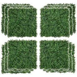 Panneaux De Buis Artificiels Verts De 19,75 Po X 19,75 Po Par Outsunny, 12 Pièces