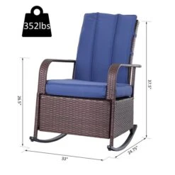 Chaise Berçante En Osier Par Outsunny Avec Coussin Bleu 8 Chaise Berçante En Osier Par Outsunny Avec Coussin Bleu -Outsunny 330989462 AlternateImage1 l