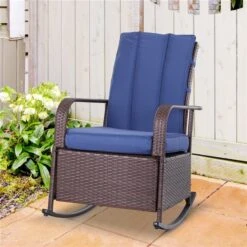 Chaise Berçante En Osier Par Outsunny Avec Coussin Bleu 10 Chaise Berçante En Osier Par Outsunny Avec Coussin Bleu -Outsunny 330989462 AlternateImage3 l