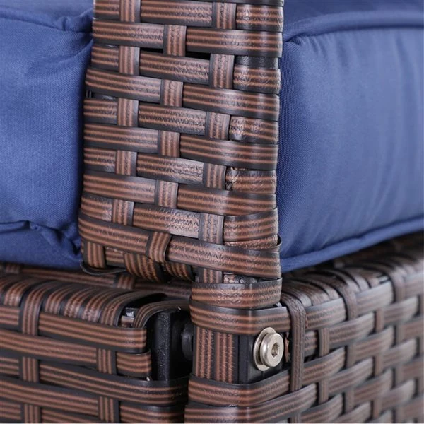 Chaise Berçante En Osier Par Outsunny Avec Coussin Bleu 7 Chaise Berçante En Osier Par Outsunny Avec Coussin Bleu – Image 5