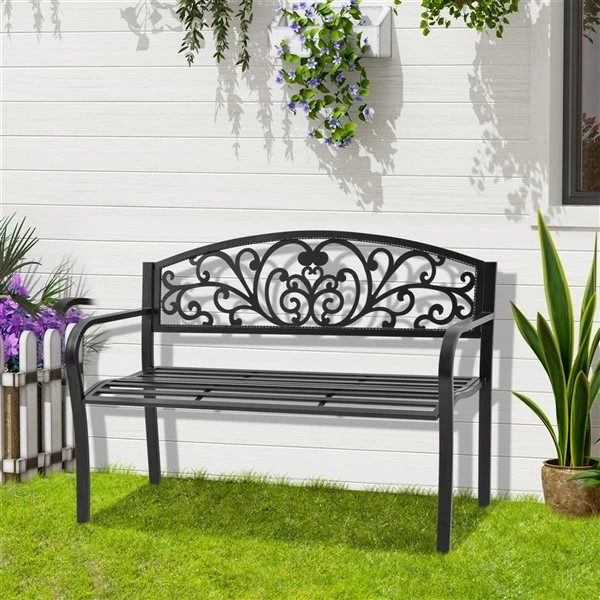 Banc De Jardin En Bronze Par Outsunny De 50,75 Po X 36,25 Po 4 Banc De Jardin En Bronze Par Outsunny De 50,75 Po X 36,25 Po – Image 2