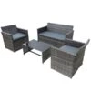 Ensemble De Mobilier Extérieur En Rotin Par Outsunny Avec Coussins Gris, 4 Pièces 1 Ensemble De Mobilier Extérieur En Rotin Par Outsunny Avec Coussins Gris, 4 Pièces -Outsunny 330989469 MainImage 001 l
