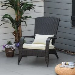 Chaise Adirondack Stationnaire Par Outsunny En Métal Et En Rotin Avec Coussin Beige 10 Chaise Adirondack Stationnaire Par Outsunny En Métal Et En Rotin Avec Coussin Beige -Outsunny 330989475 AlternateImage3 l