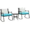 Chaise Berçante Avec Table Par Outsunny Et Coussins Turquoise, 3 Pièces 2 Chaise Berçante Avec Table Par Outsunny Et Coussins Turquoise, 3 Pièces -Outsunny 330989484 MainImage 001 l