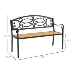 Banc De Jardin Noir/naturel Par Outsunny De 50 Po X 34,75 Po -Outsunny 330989485 AlternateImage2 l