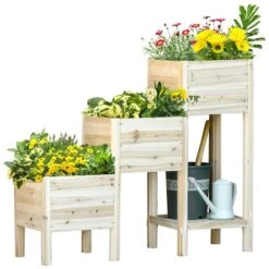 Jardinière Surélevée En Bois Naturel Par Outsunny De 49,25 po L. X 42,5 po H.