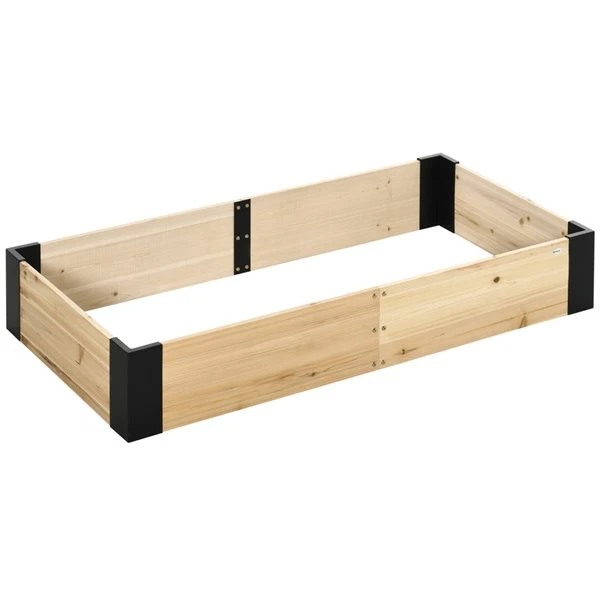Jardinière Surélevée En Bois Naturel Par Outsunny De 63 po L. X 31,5 po L. X 10,75 po H. 3 Jardinière Surélevée En Bois Naturel Par Outsunny De 63 po L. X 31,5 po L. X 10,75 po H.