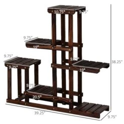 Porte-plantes En Bois Brun Rectangulaire Pour L'extérieur Par Outsunny à 6 Niveaux De 38,25 po -Outsunny 330992250 AlternateImage2 l