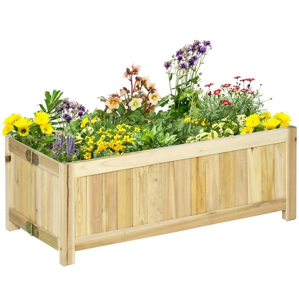 Jardinière Surélevée En Bois Naturel Par Outsunny De 27,5 po L. X 11,75 po L. X 9,75 po H. 3 Jardinière Surélevée En Bois Naturel Par Outsunny De 27,5 po L. X 11,75 po L. X 9,75 po H.
