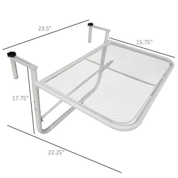 Table Rectangulaire Pour Le Balcon Par Outsunny De 23,5 po L. X 22,25 po L. 5 Table Rectangulaire Pour Le Balcon Par Outsunny De 23,5 po L. X 22,25 po L. – Image 3