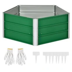 Jardinière Surélevée En Acier Vert Par Outsunny De 39,25 po L. X 39,25 po L. X 15,75 po H.
